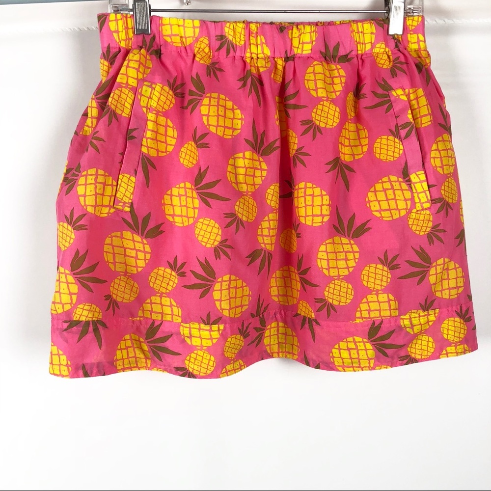 J.Crew Pineapple Print Skirt Pockets
